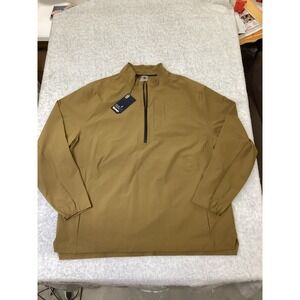VRST Mens Golf Woven 1/4 Zip Pullover Brown Spice XL MVG3001 Water Repellent.